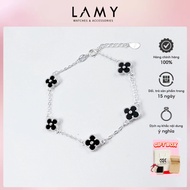 Vòng tay bạc LAMY Four Leaf cỏ 4 lá đính đá Bracelet Silver 2186SV