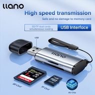 LLANO Card Reader Type-C USB 3.0 SD TF Micro SD Memory Card Reader with dual-interface Support Simul