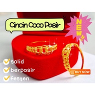 Wing Sing Cincin Coco Pasir Padu Kilat Fesyen Emas 916 / 916 Gold Ring 时尚戒指