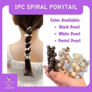MnKC 1PC Fashionable Pearl Spiral Ponytail for Girls Hair Accessories Gift Ideas