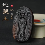 Agarwood Pendant Ksitigarbha Bodhisattva Necklace Benming Amulet Antique Pendant Agarwood Ksitigarbh