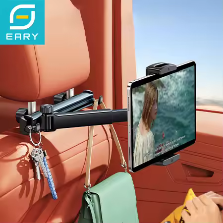 Eary Car Tablet Holder Mount for Headrest iPad Phone Stand for Back Seat With 2 Hooks Trip Essential