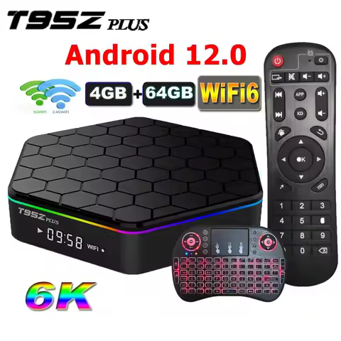 T95Z PLUS Android Smart Tv Box Android 12 Allwinner H618 2/4GB RAM 32/64GB ROM BT Wifi6 2.4G/5G Wifi