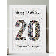 design + cetak + bingkai angka mozaik foto hadiah kado custom costum