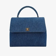 CHANEL Vintage Blue Denim kelly Handbag