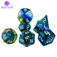 DND dice RPG dice Acrylic dice Multilple colours Starlight effect 7 dice set Retro font style for Bo