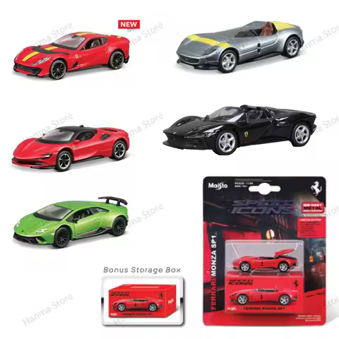 2025 Maisto 1:64 Ferrari SF90 SP1 812 DAYTONA SP3 911 GT2 RS Chassis full alloy die-casting car mode