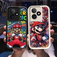 Q-9 Mario Black white Case for Realme Note 50 Narzo C55 C51 C63 N63 N53 C53 N55 C51S
