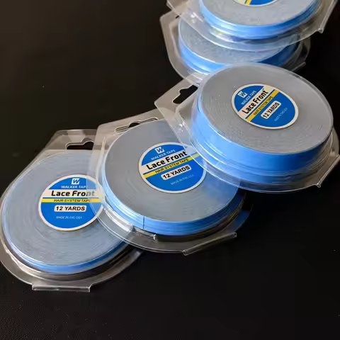All with box 0.8/1.0/1.27/2/2.54cm Width 12yards Blue Ultra Hold Tape Double side tape lace front ta