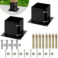 Square Bracket Post Anchor 6x6 Bolt Down Base for Securing Wood Posts and Fences