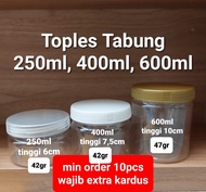 Harga 10pcs Toples Tabung Silinder 200ml 250ml 400ml 600ml Plastik PET