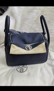Hermes lindy 26 午夜藍銀扣 Z刻 高級藍銀配色  盒子 防塵袋 9未使用  原膜都在