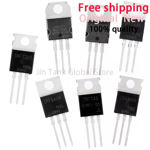 10pcs LM317T L7805 IRF640 IRF740 IRF840 IRFZ44N IRF3205 Transistor TO-220 Voltage Regulator L7805CV 
