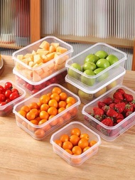 2/4/6/8入組冰箱收納盒，可用於保鮮水果、蔬菜、冷凍肉類、雞肉等，帶有可密封的蓋子，可分隔冷凍和收納