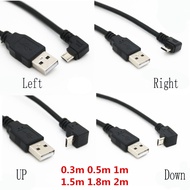 Up & Down & Left & Right Angled 90 Degree USB Micro USB Male to USB male Data Charge connector Cable