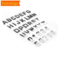 【Forever】 1Pc DIY 3D Metallic Alphabet Sticker Car Emblem Letter Silver Badge Decal (A-Z&0-9) Q5U7