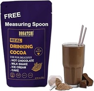 BOGATCHI Hot Chocolate Drinking Powder , Raw - No Sugar- Vegan - Gluten Free- Keto Chocolate, Dark Unsweetened Drinking Cocoa Powder, 200g , Free Measuring Spoon