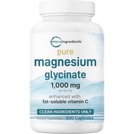 PureGlycinate1,000mg,300Capsules|100%ChelatedforMaxAbsorption|EnhancedwithVitaminC|OnlyUsesActiveIng