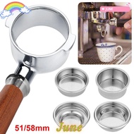 JUNE1 1Pcs Coffee Filter Basket, Pressure 1Cup 2Cup Clean Basket,  304 Stainless Steel 51/58mm Singl