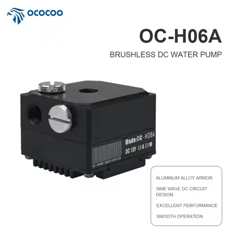 OCOCOO Industrial Machinery 600 L/h, 5.5m Head, 9.6W Silent Armored Water Cooling Pump 4-Pin PWM Spe