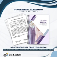 Gown/Dress Rental Agreement Notebook English & Tagalog for Clothes Rental Business | SNB 92