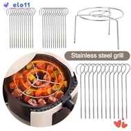 ELO Air Fryer Grill, with Grilled Skewers Round Barbecue Grill, Durable Stainless Steel Hanging Skew