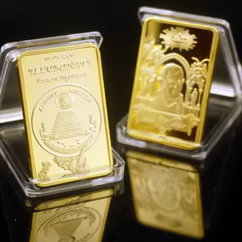 Masonic Freemason 24K Gold Clad Bullion Bar Gold Bar Coin Gifts
