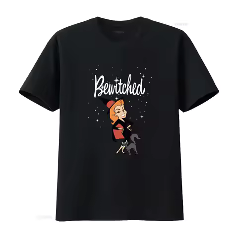 Bewitched Themed T Shirt for Women and Men Novelty Design Perfect Family Events Friends vintage Wash