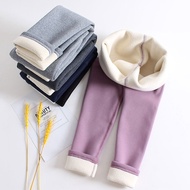 (85CM-165CM) Girls Leggings Pant Fleece Thick Winter Plus Velvet Solid Leggings Kids Fashion Pants W