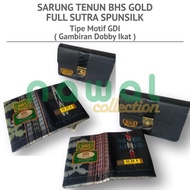 Sarung BHS gold full sutra spunsilk edisi HITAM MOTIF GDI bukan Murah