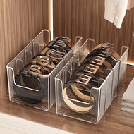 Belt Storage Box Storage Box Household Compartment Tie Organize Display Stand Desktop Transparent Me