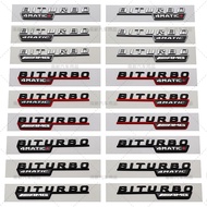 2pcs Car Letters Fender Trim Badge Turbo 4matic Plus ///AMG Emblem Sticker For Mercedes-Benz AMG A45