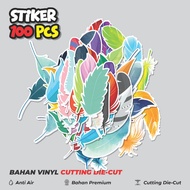 50 pcs Feather Stickers [Fur] Creative Cute Decoration for Notebook, Skateboard, hp