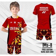 Yonex Double badminton jersey And Pants Set Men indonesia masters open final Kids badminton T-Shirt Dawn rian | Set jersey dan celana badminton yonex ganda putra indonesia masters open final anak baju kaos bulu tangkis fajar rian