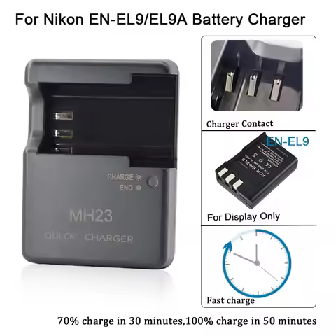 MH-23 MH23 Charger for Nikon EN-EL9 EN-EL9A L Battery D5100;D5000;D3000;D700;D300;D70;D70S;D60;D50;D