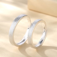 S999 sterling silver frosted couple ring niche plain ring ring minimalist Korean version full sky st