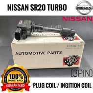 ORIGINAL HITACHI NISSAN SR20 TURBO IGNITION COIL SPARK PLUG COIL (3PIN) READY STOCK HIGH QUALITY