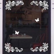 New product Flower Rattan Corner Flower Glass Sticker Wall Sticker Shop Window Decoration Sticker Co