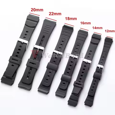 12/14/16/18/20/22mm Strap for Casio F91W W800H A158/168 Watch Band Waterproof Wristband Resin Bracel