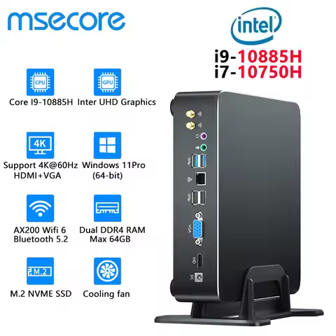 MSECORE MQ8 Intel i9-11900H Mini PC Windows 11 Gaming Desktop Computer Portable PC Office HTPC Bareb