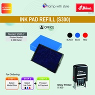 Ink Pad/Cartridges Refill for Self Inking Stamps - Shiny Dater Printer S-300 (Black, Blue & Red)