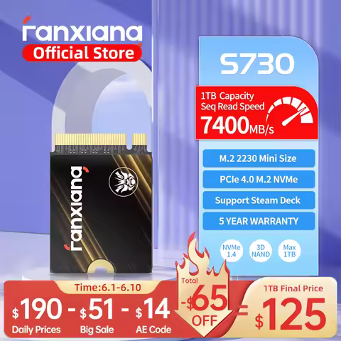 Fanxiang S730 M.2 2230 SSD 500GB 1TB 7300MB/s M.2 NVMe PCIe 4.0x4 SSD Disk Internal Solid State Driv