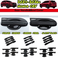 2024-2026+ Honda CRV CR-V G6 Carbon Trim&Glossy Black Door Handle&Bowl Cover