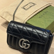 Gucci Marmont supermini 馬蒙 黑銀 牛皮