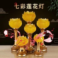 Miaolian Hua Buddha Supplies Manufacturer Music Charging Buddha Hall Buddha LampLEDLotus Lamp Buddha's Sanctuary Lamp Le