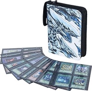 DRZERUI Binder for YuGiOh Card - Holds 440+ Yu-Gi-Oh Trading Cards, 4 Pocket Card Holder Book with Sleeves Compatible with Yugioh Cards