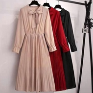 dress wanita korea/korea dress long sleeve/midi dress korea/dress