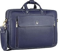 Leather 15.5 inch Laptop Messenger Bag for Men I Padded Laptop Compartment I Carry Handles with Adju