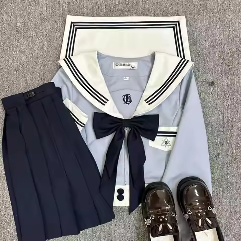 Japanese Gyaru Sailor Outfit Schoolgirls Student Clothes Old School Jk Uniform Set Korean Women's Hi