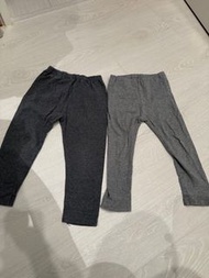 兩件合售Uniqlo優衣庫Muji無印良品薄長褲90碼深灰鐵灰淺灰純棉春秋透氣舒適休閒居家睡褲